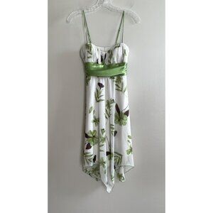 Y2K Speechless Handkerchief Hem Babydoll Dress Juniors S Green Floral Fairycore